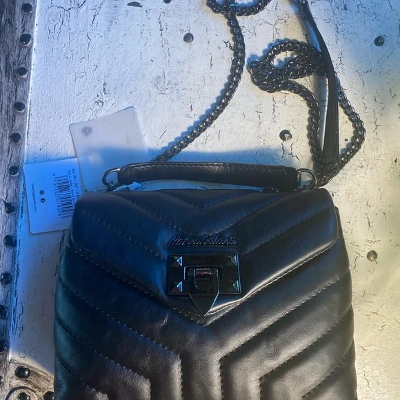 NWT Marina Galanti Black Leather Cross Body - Picture 3 of 15